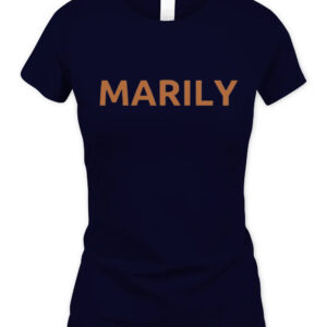 Women's Casual Black T-Shirt with Marily Branding