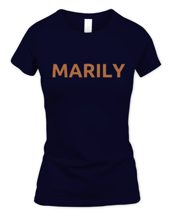 Women's Casual Black T-Shirt with Marily Branding